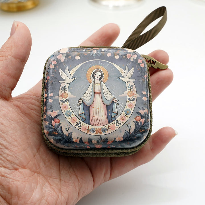 Christianartworkshop 9 Patterns Cartoon Style Square Rosary Cases: A Beautiful Blend of Faith and Function - Style-D - image 5