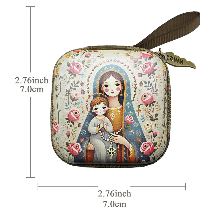 Christianartworkshop 9 Patterns Cartoon Style Square Rosary Cases: A Beautiful Blend of Faith and Function - image 11