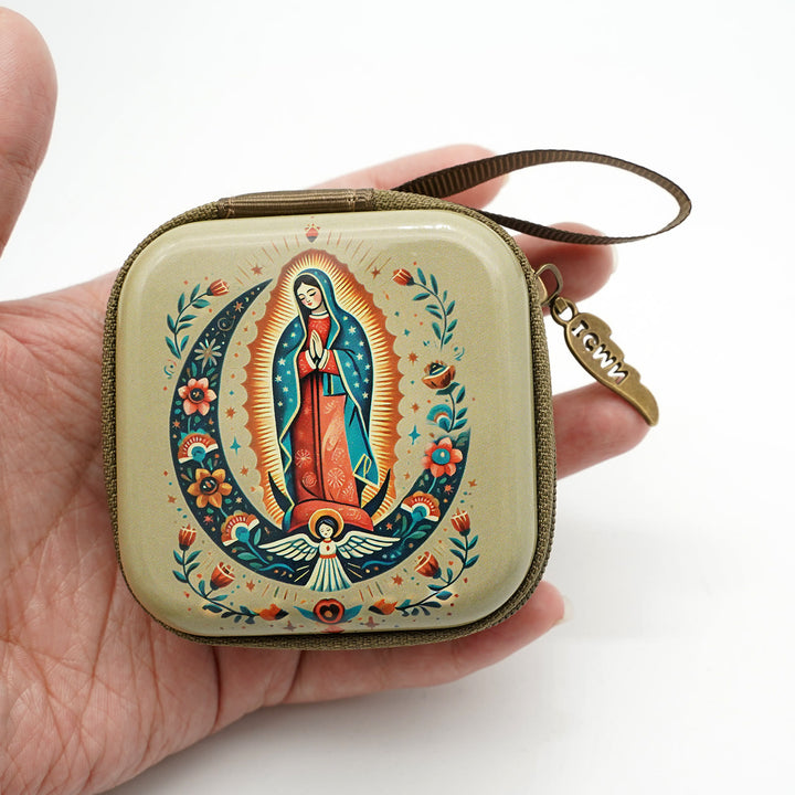 Christianartworkshop 9 Patterns Cartoon Style Square Rosary Cases: A Beautiful Blend of Faith and Function - Style-C - image 4