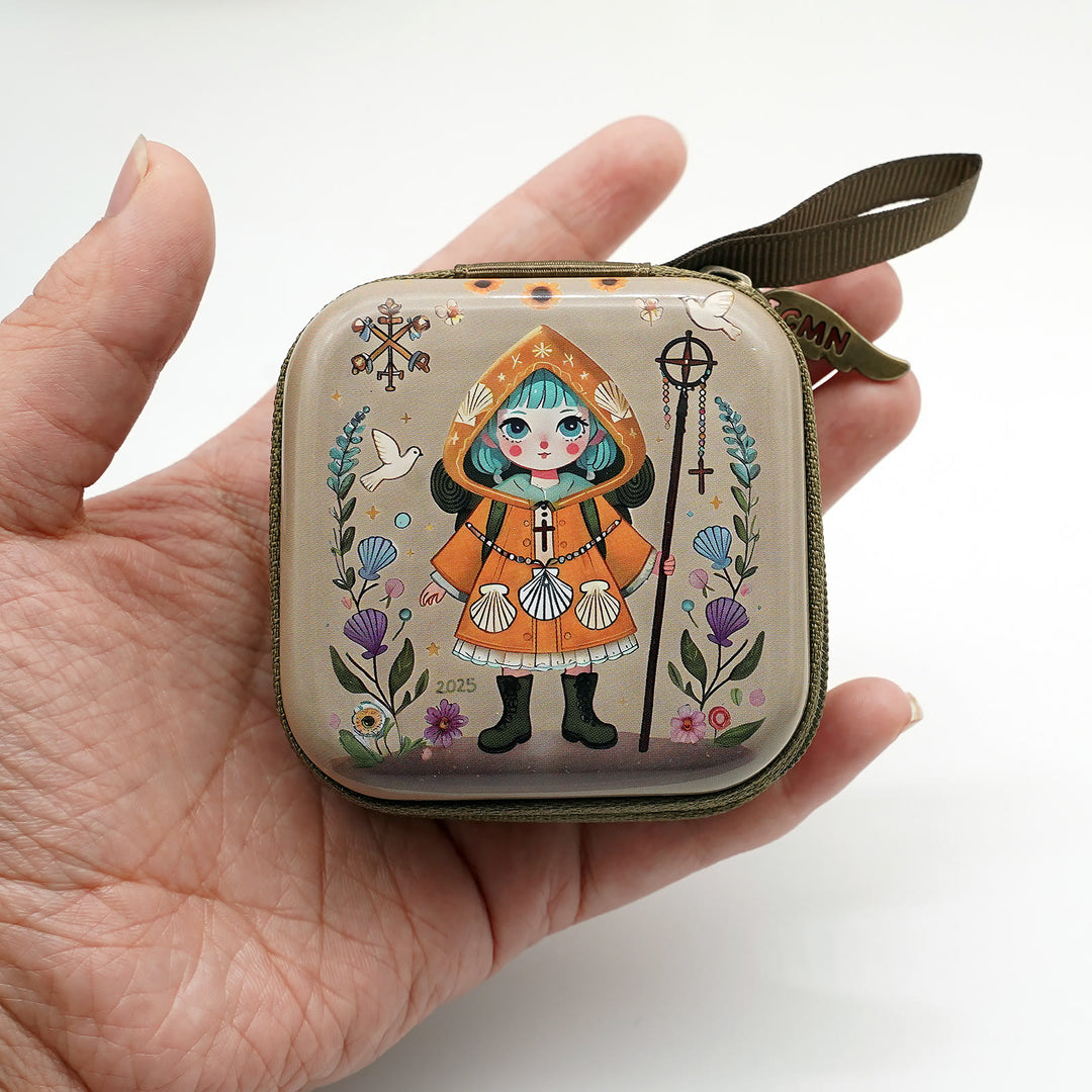 Christianartworkshop 9 Patterns Cartoon Style Square Rosary Cases: A Beautiful Blend of Faith and Function - Style-G - image 7