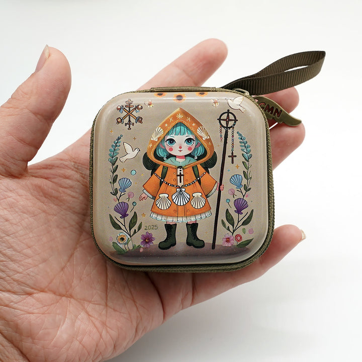 Christianartworkshop 9 Patterns Cartoon Style Square Rosary Cases: A Beautiful Blend of Faith and Function - Style-G - image 7