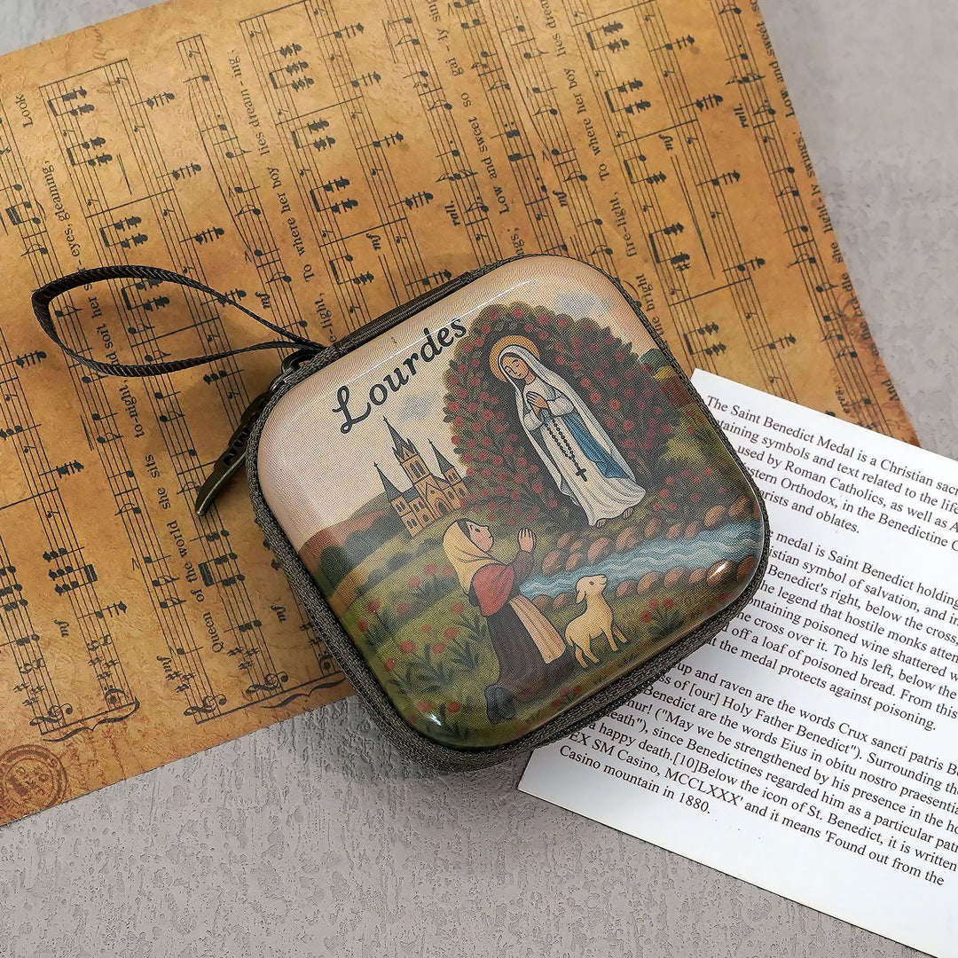 Christianartworkshop 9 Patterns Cartoon Style Square Rosary Cases: A Beautiful Blend of Faith and Function - Style-I - image 10