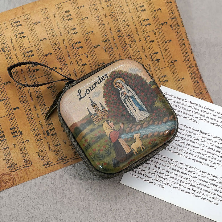 Christianartworkshop 9 Patterns Cartoon Style Square Rosary Cases: A Beautiful Blend of Faith and Function - Style-I - image 10