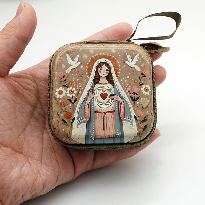 Christianartworkshop 9 Patterns Cartoon Style Square Rosary Cases: A Beautiful Blend of Faith and Function - Style-F - image 7