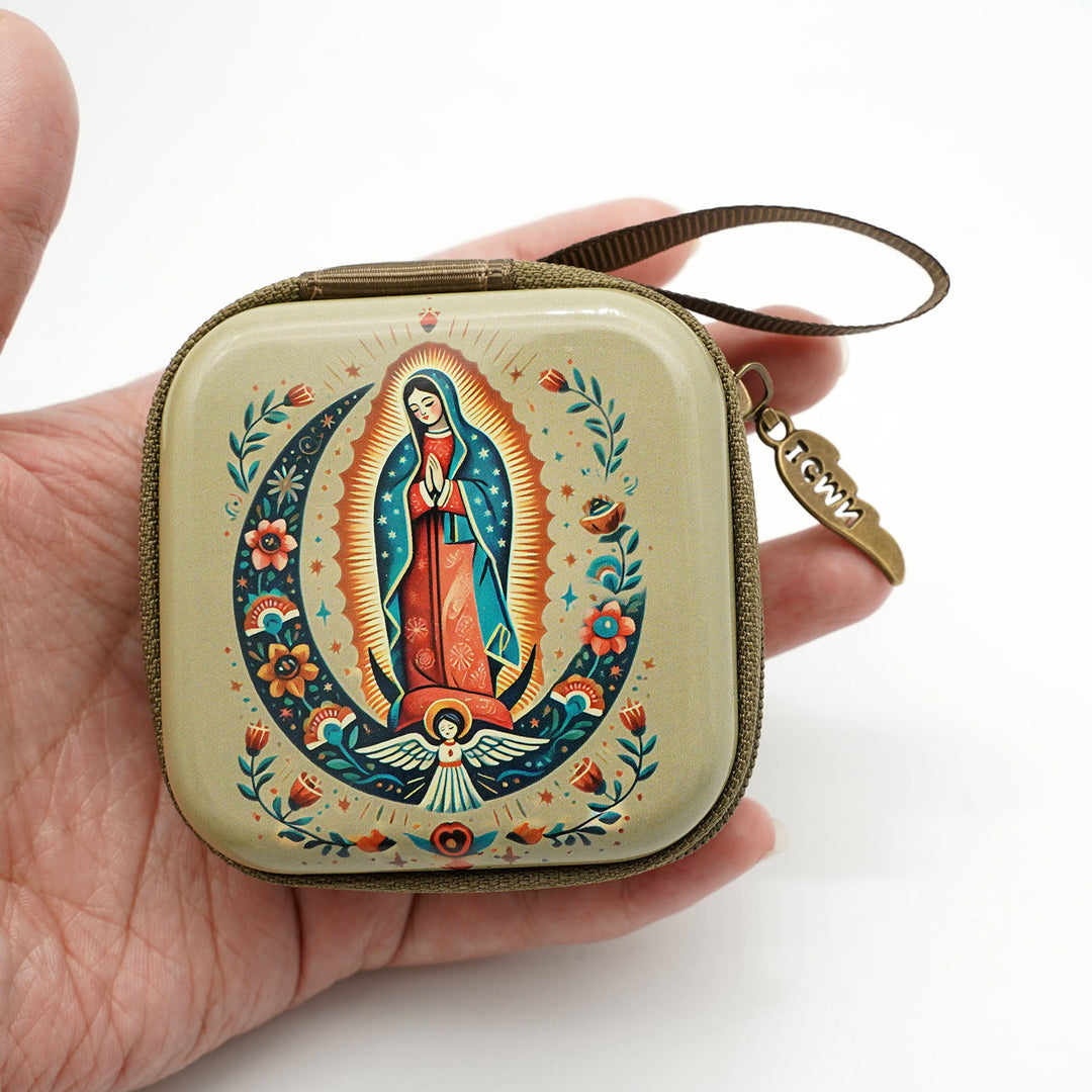 Christianartworkshop 9 Patterns Cartoon Style Square Rosary Cases: A Beautiful Blend of Faith and Function - Style-C - image 3
