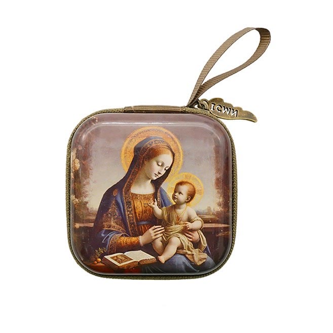 Christianartworkshop 9 Patterns Cartoon Style Square Rosary Cases: A Beautiful Blend of Faith and Function - Style-B - image 3