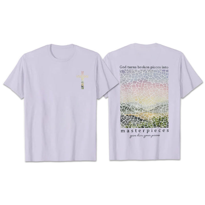 Christianartworkshop God Turns Broken Pieces into Masterpieces T-Shirt