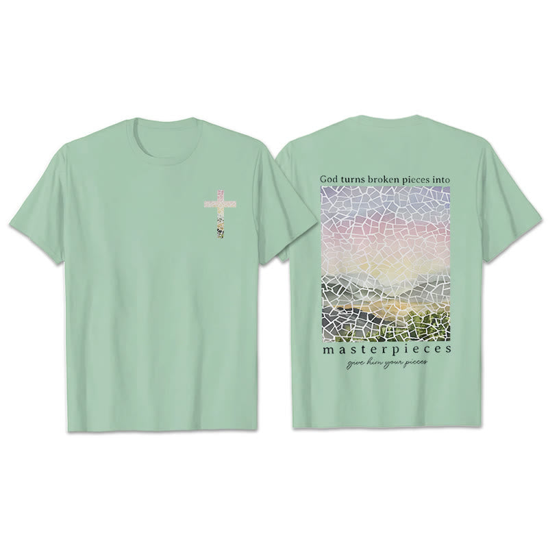 Christianartworkshop God Turns Broken Pieces into Masterpieces T-Shirt