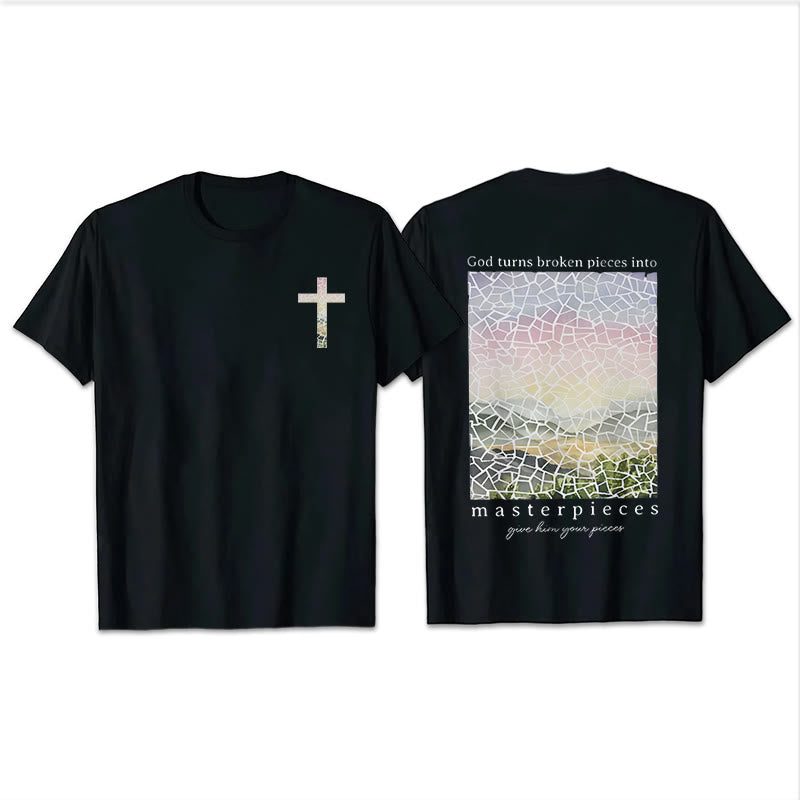 Christianartworkshop God Turns Broken Pieces into Masterpieces T-Shirt
