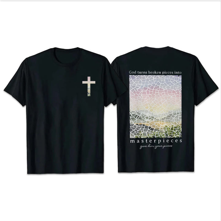 Christianartworkshop God Turns Broken Pieces into Masterpieces T-Shirt