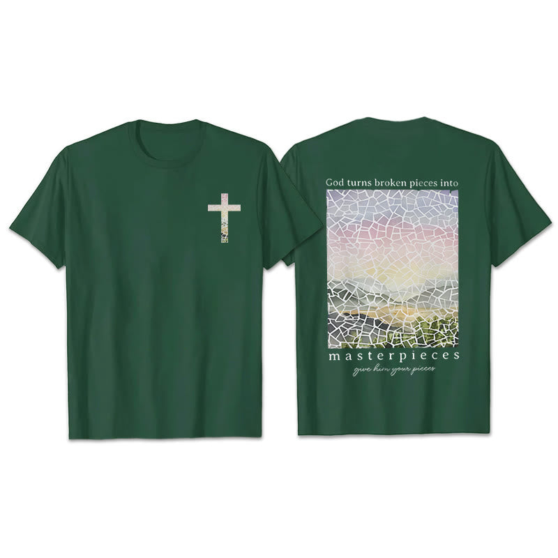 Christianartworkshop God Turns Broken Pieces into Masterpieces T-Shirt
