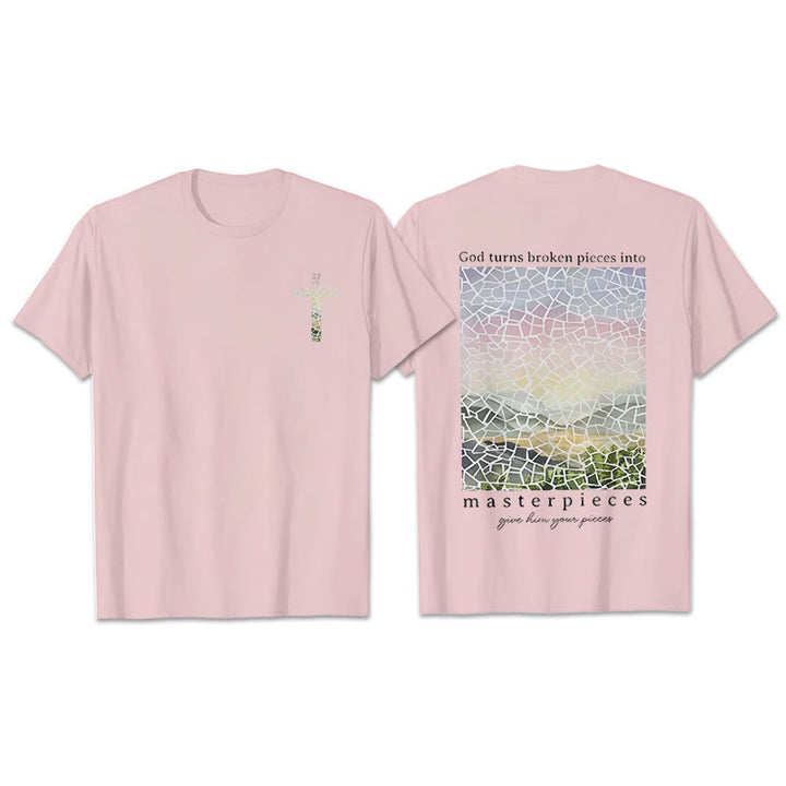 Christianartworkshop God Turns Broken Pieces into Masterpieces T-Shirt