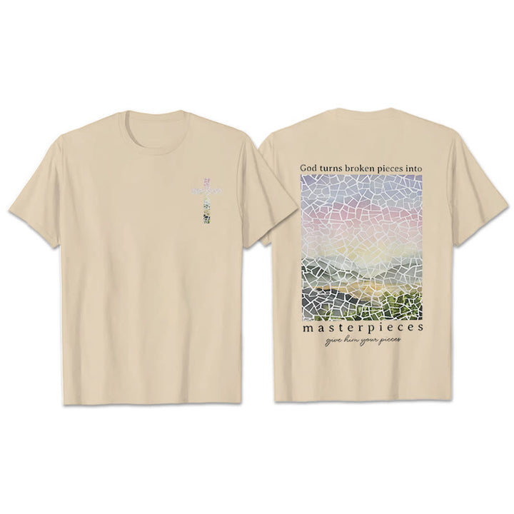 Christianartworkshop God Turns Broken Pieces into Masterpieces T-Shirt