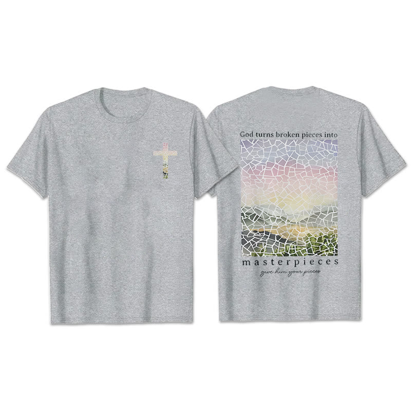 Christianartworkshop God Turns Broken Pieces into Masterpieces T-Shirt