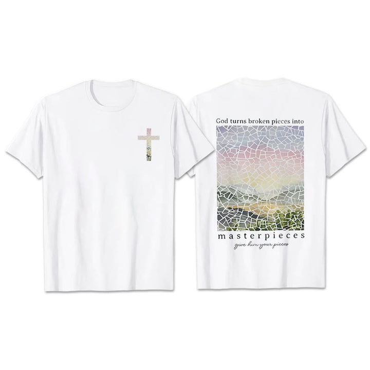 Christianartworkshop God Turns Broken Pieces into Masterpieces T-Shirt