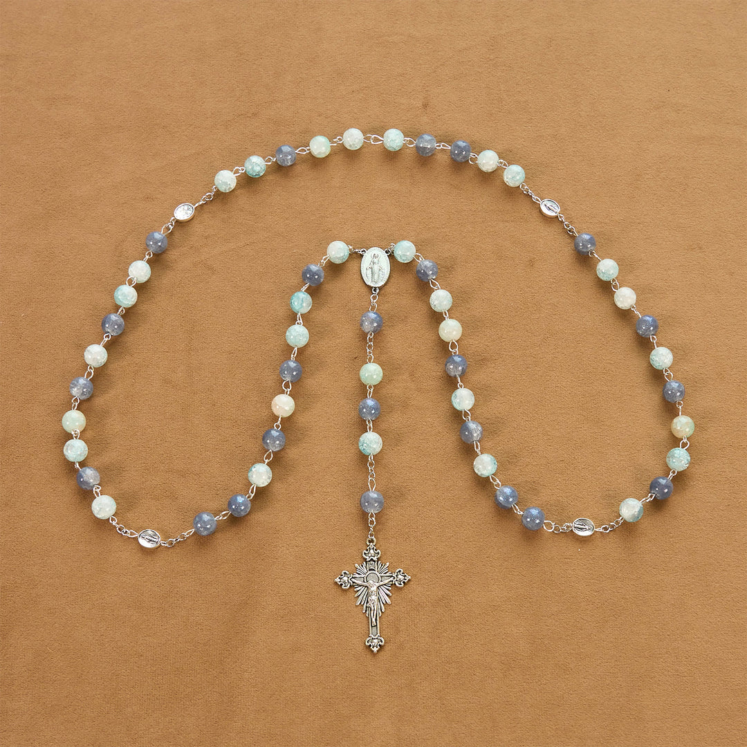 Christianartworkshop Handmade Original Grey Blue Rosary with Miraculous Medal: A Unique Expression of Faith - image 13
