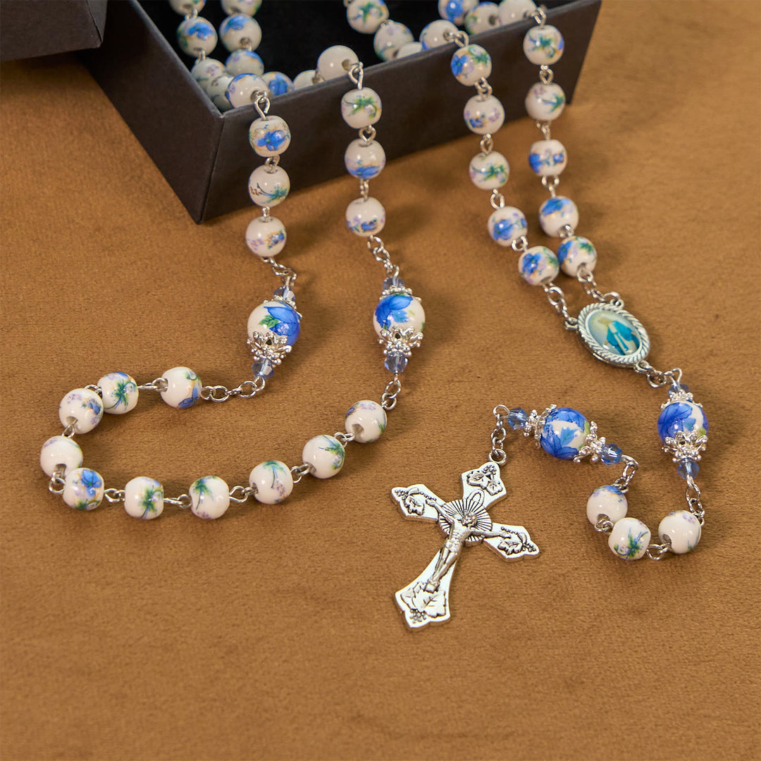 Christianartworkshop Handmade Floral Lily of the Vally Beads Rosary: Divine Peace Gem - image 6