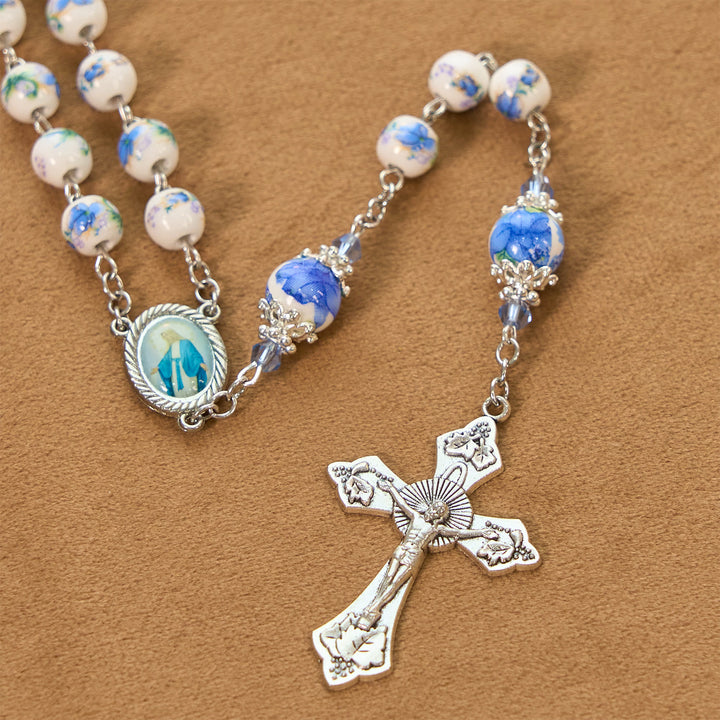 Christianartworkshop Handmade Floral Lily of the Vally Beads Rosary: Divine Peace Gem - image 7