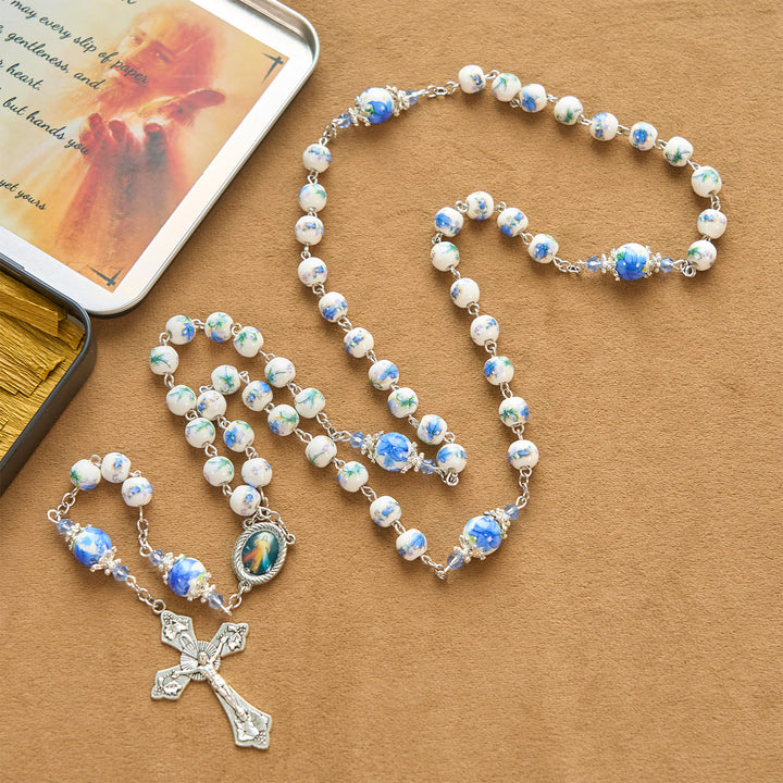 Christianartworkshop Handmade Floral Lily of the Vally Beads Rosary: Divine Peace Gem - image 11