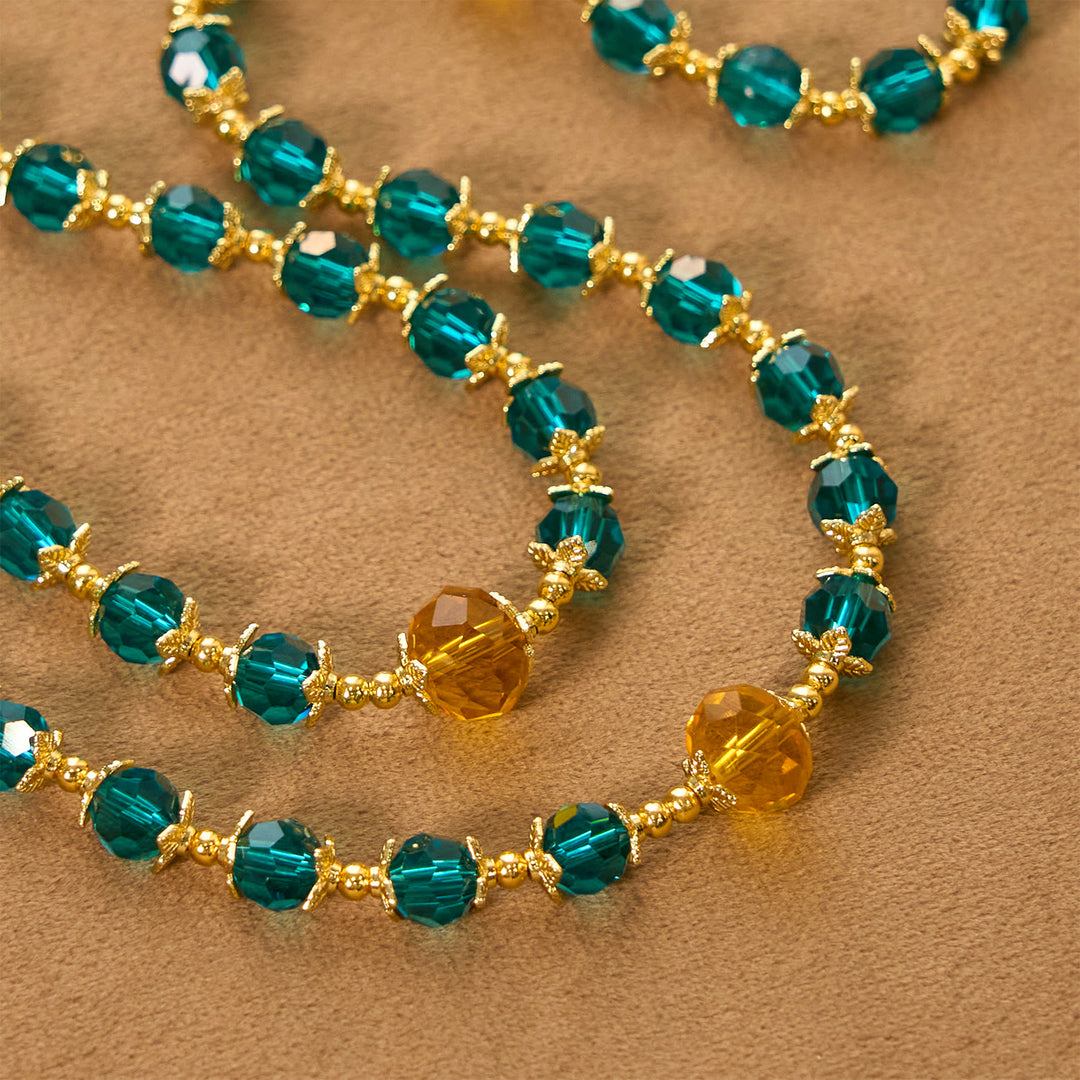 Christianartworkshop Handmade Peacock Blue Crystal Beads Rosary: A Divine Delight for Holy Prayer - image 6