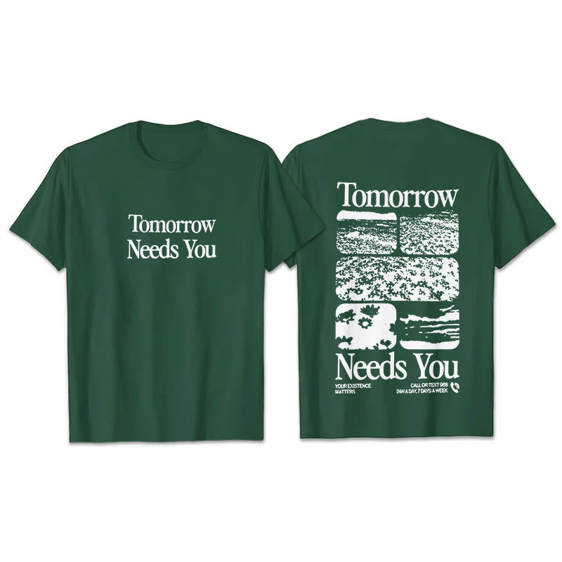 Christianartworkshop Tomorrow Needs You T-Shirt - Dark Green - 2XL - image 5