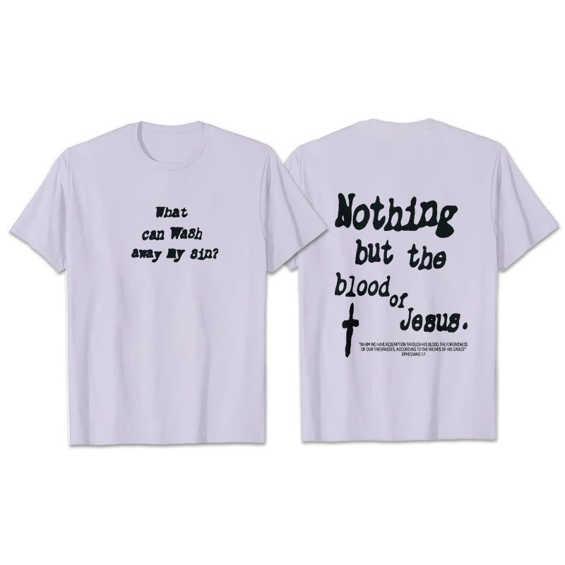 Christianartworkshop Nothing But Blood Of Jesus Cotton T-Shirt - Purple - 2XL - image 20