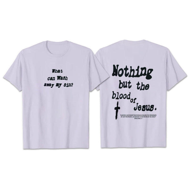 Christianartworkshop Nothing But Blood Of Jesus Cotton T-Shirt - Purple - 2XL - image 20