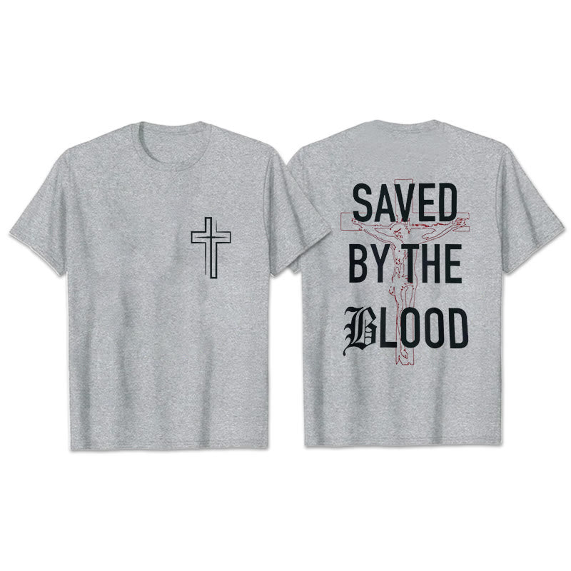 Christianartworkshop Saved By The Lord Cotton T-Shirt - Light Gray - 2XL - image 21