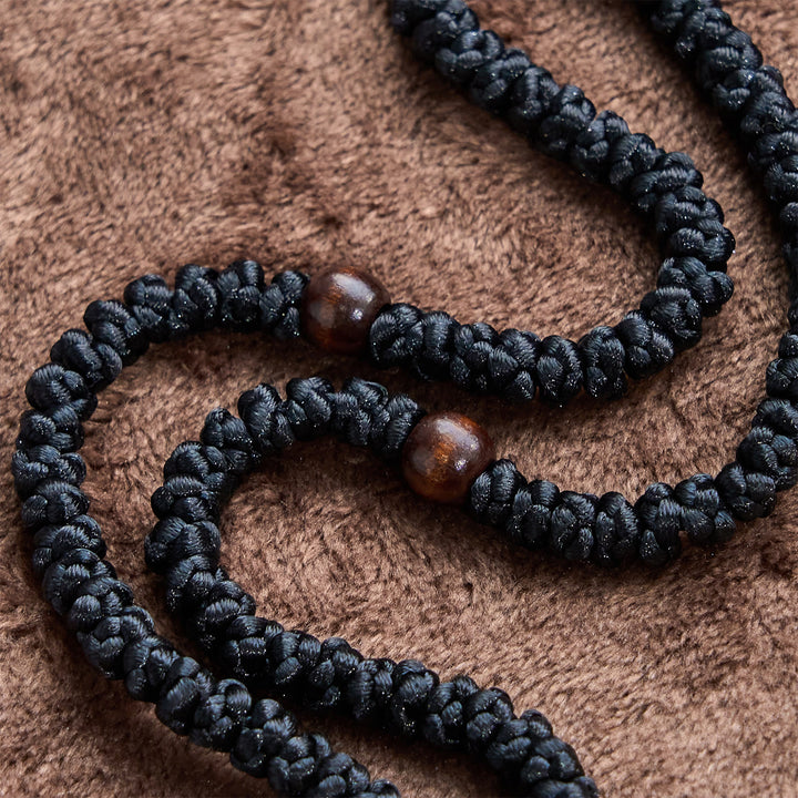 Christianartworkshop Blue & Black Cross 100 Blessing Knots String Necklace: Cherished Symbol of Holy Blessing - image 16