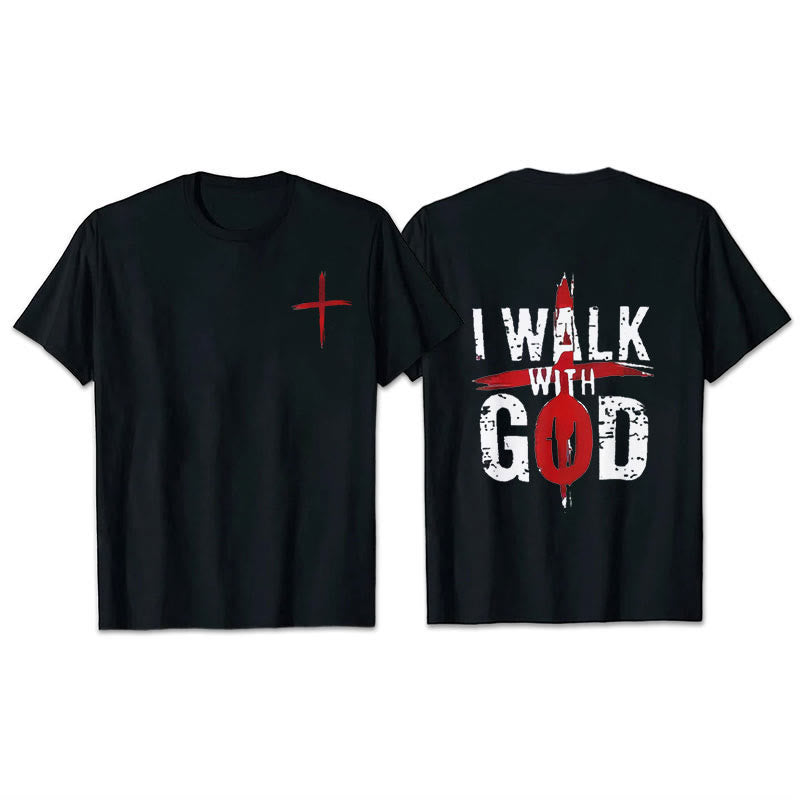 Christianartworkshop I'll Walk With God T-Shirt - Black - 2XL - image 3