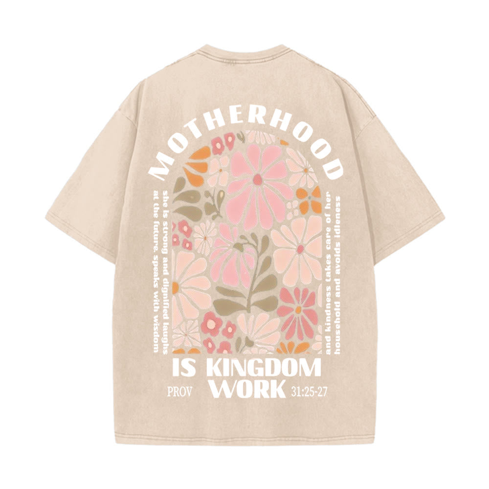 Christianartworkshop King Of Glory Unisex Washed T-Shirt - Apricot - 5XL - image 1