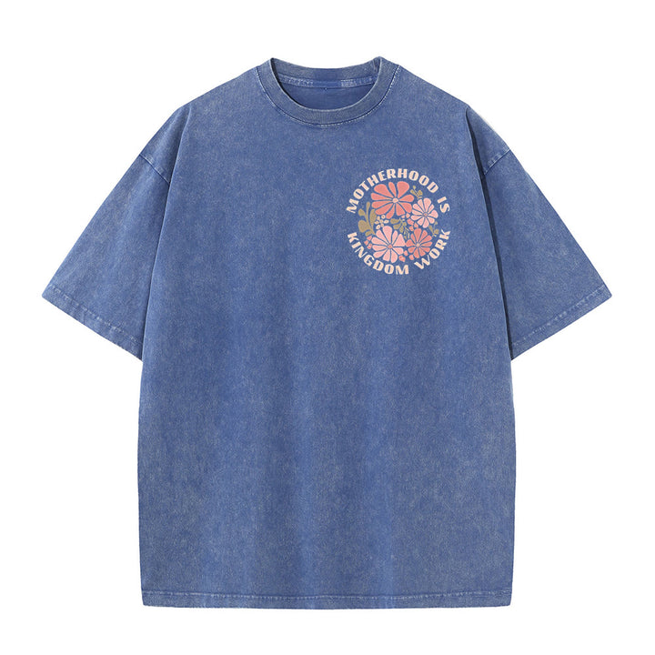 Christianartworkshop Motherhood Is Kingdom Work Unisex Washed T-Shirt - image 19