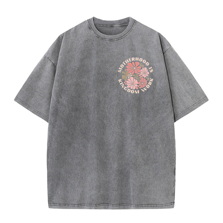 Christianartworkshop Motherhood Is Kingdom Work Unisex Washed T-Shirt - image 13