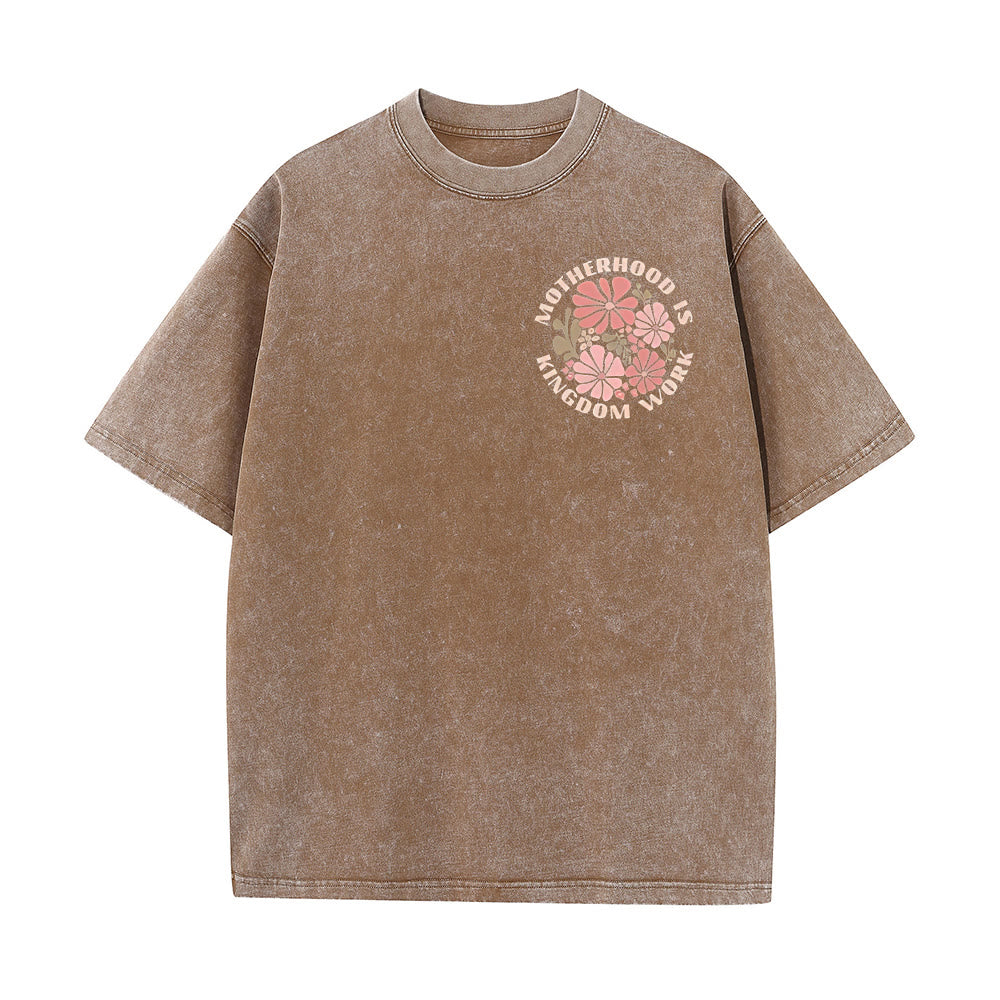 Christianartworkshop Motherhood Is Kingdom Work Unisex Washed T-Shirt - image 15