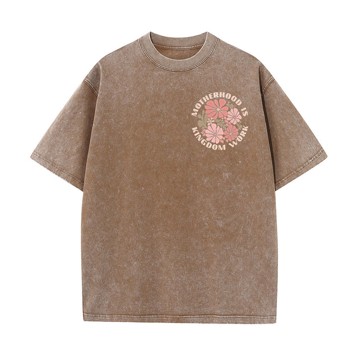 Christianartworkshop Motherhood Is Kingdom Work Unisex Washed T-Shirt - image 15
