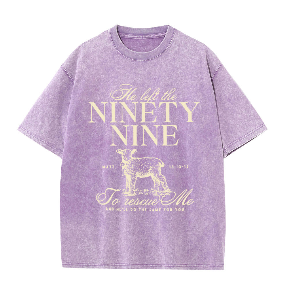 Christianartworkshop He Left The 99 To Rescues Me Unisex Washed T-Shirt - Purple - 5XL - image 8