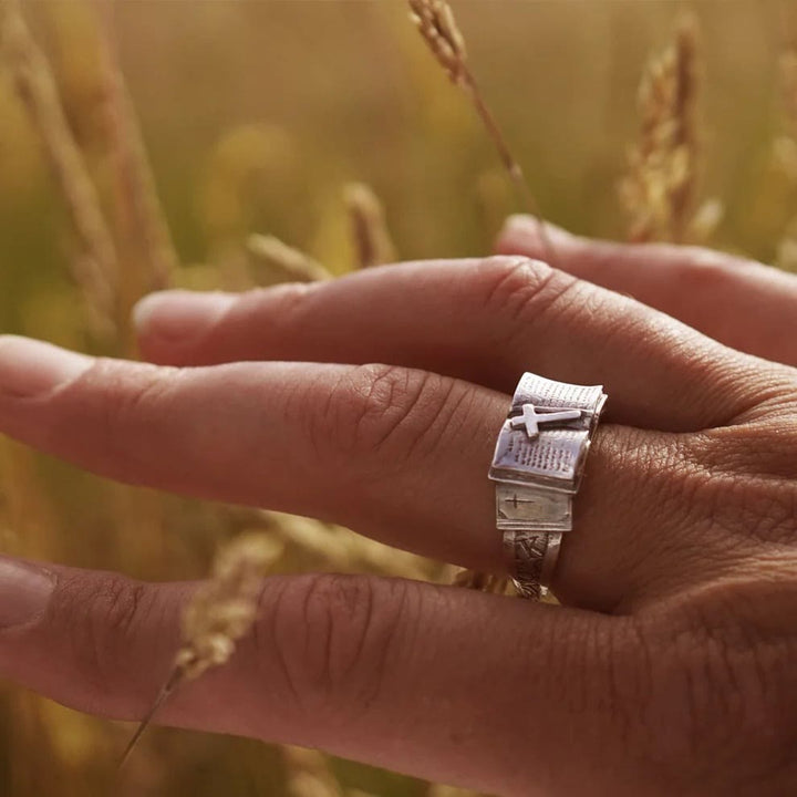 Christianartworkshop Bible Ring with Cross: A Sacred Companion of Faith - image 3