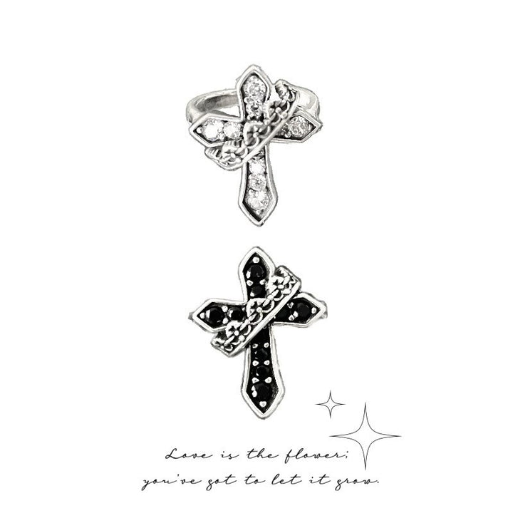 Christianartworkshop 2colors Modern Ring with Cross & Regal Crown: Bold Fusion of Faith and Royalty - image 8