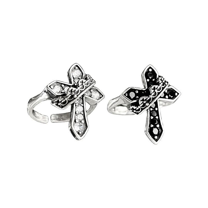 Christianartworkshop 2colors Modern Ring with Cross & Regal Crown: Bold Fusion of Faith and Royalty - image 7