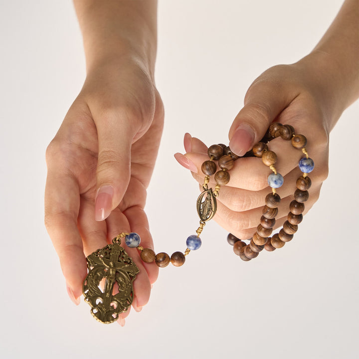 Christianartworkshop PRAYERFUL FAITH: Wooden and Ceramics Beads Blessed Devotion Rosary with Gift Card - image 10