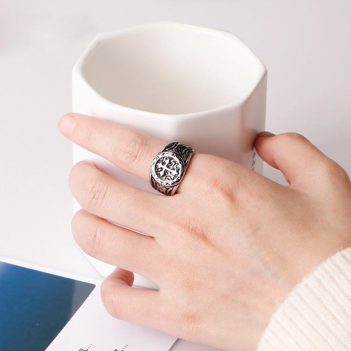 Christianartworkshop Classic 925 Silver Cross Ring with Ornate Patterns: Handmade Relic of Faith - image 4