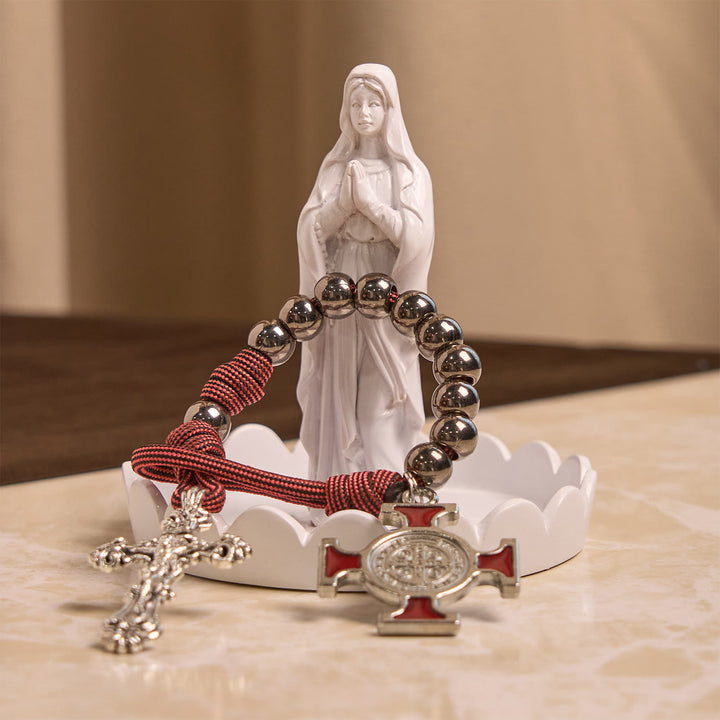 Christianartworkshop All-Place Portable Paracord Pocket Rosary with Crucifix & St. Benedict: Faith for Every Spot - image 3