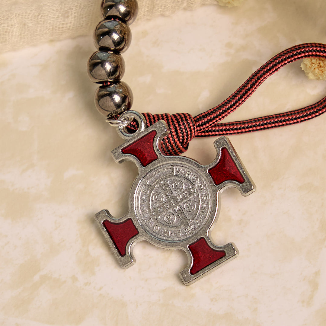 Christianartworkshop All-Place Portable Paracord Pocket Rosary with Crucifix & St. Benedict: Faith for Every Spot - image 8