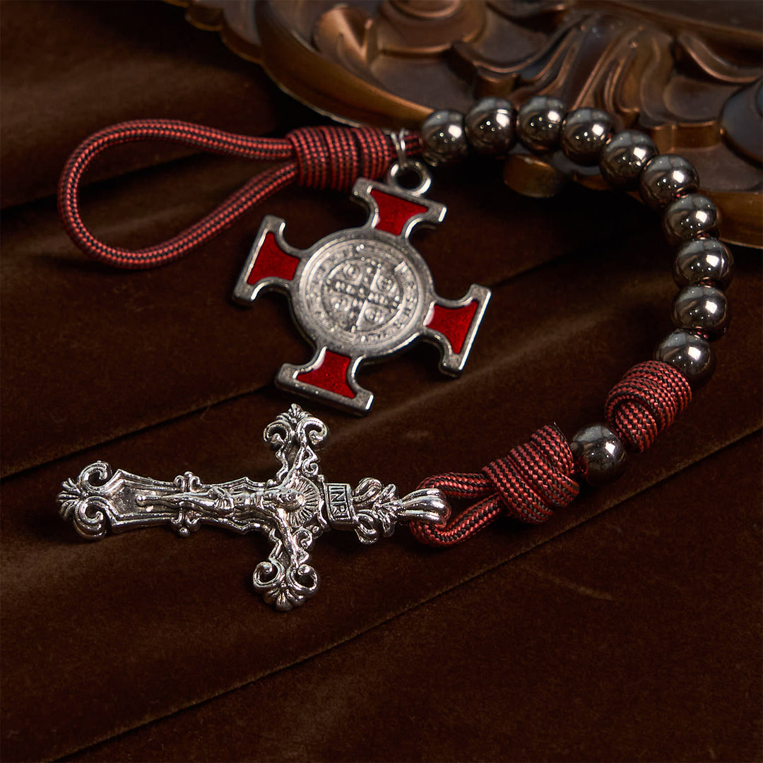 Christianartworkshop All-Place Portable Paracord Pocket Rosary with Crucifix & St. Benedict: Faith for Every Spot - image 7