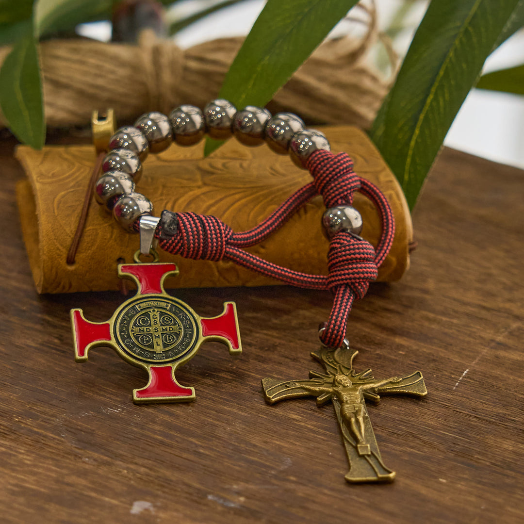 Christianartworkshop Chic Portable Pocket Rosary with Golden St. Benedict Medal & Crucifix: Carry Divine Protection Anywhere - image 8