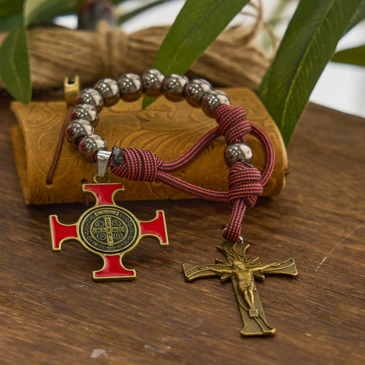 Christianartworkshop Chic Portable Pocket Rosary with Golden St. Benedict Medal & Crucifix: Carry Divine Protection Anywhere - image 8