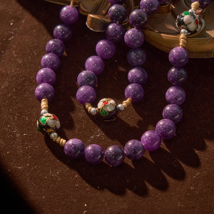 Christianartworkshop Purple Agate & Cloisonné Beads Rosary with Virgin Mary Medal & Crucifix: Feel Graceful Devotion - image 4