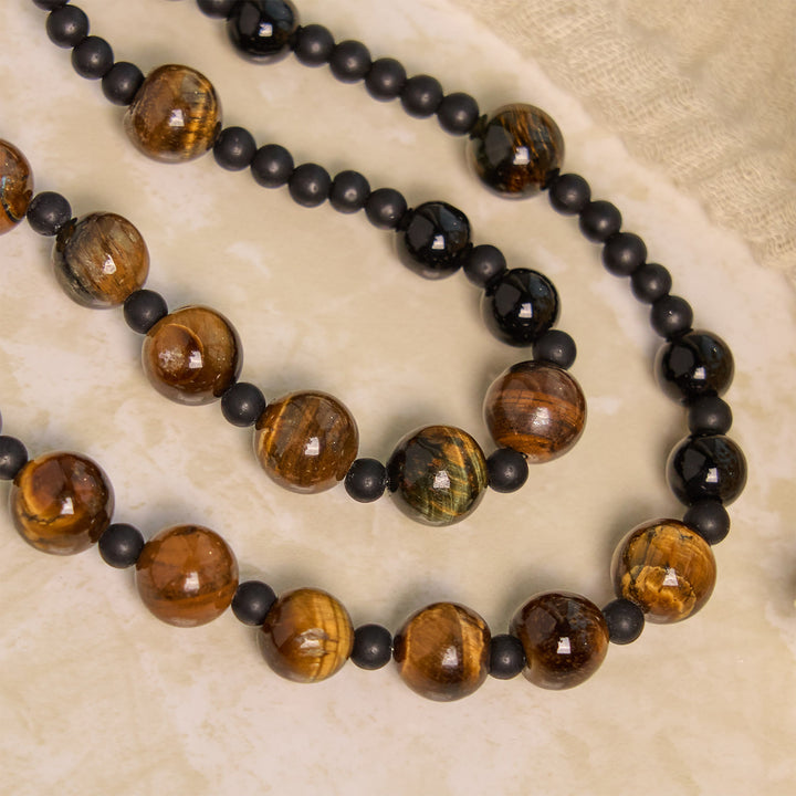 Christianartworkshop 10mm Tiger's Eye Stone Beads Rosary with Black Enamel Crucifix: Embrace Earthy Sacredness - image 8