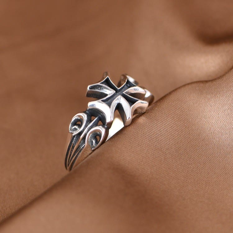 Christianartworkshop Minimalist 925 Silver Adjustable Maltese Cross Band Ring: Precious Heirloom of Faith - image 4