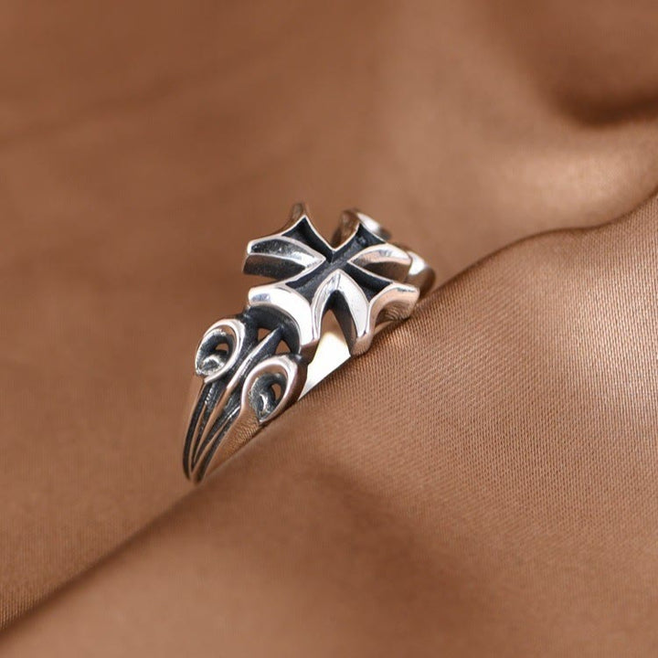 Christianartworkshop Minimalist 925 Silver Adjustable Maltese Cross Band Ring: Precious Heirloom of Faith - image 3